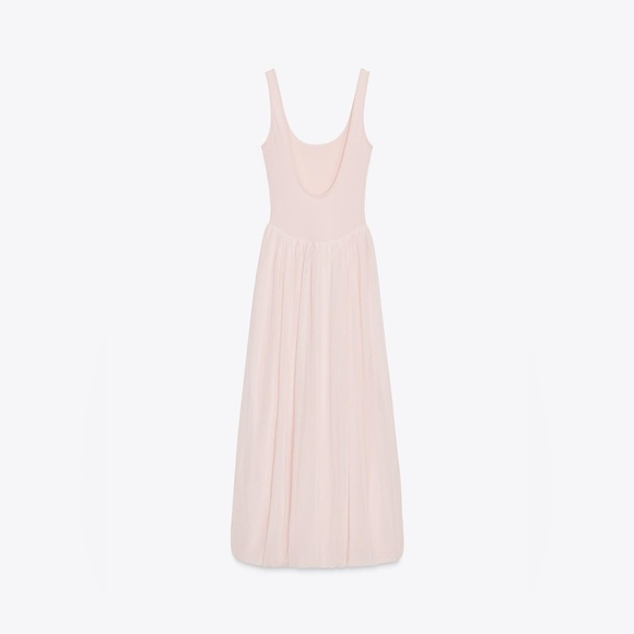 🆕(NWT) ZARA Bloggers Fav Combination Tulle Balloon Midi Dress. Size SMALL. Pink - Picture 15 of 16